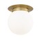 Z-Lite Calhoun Flush Mount, 1-Light, 13 In.W x 14 In.H, Heritage Brass/White Opal 7505F13-HBR - alternate 3
